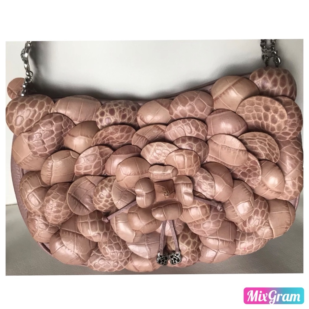 Brighton Pink Leather Rosebuds Shoulder Bag Purse
